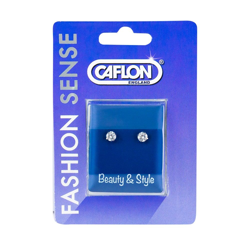 Caflon Fashion Sense White Stainless White Cubic Zirconia Earring