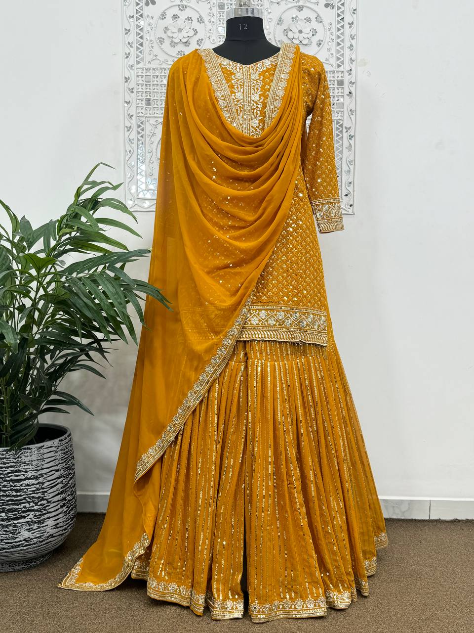 Party Wear Beautiful Top - Sharara With Dupatta