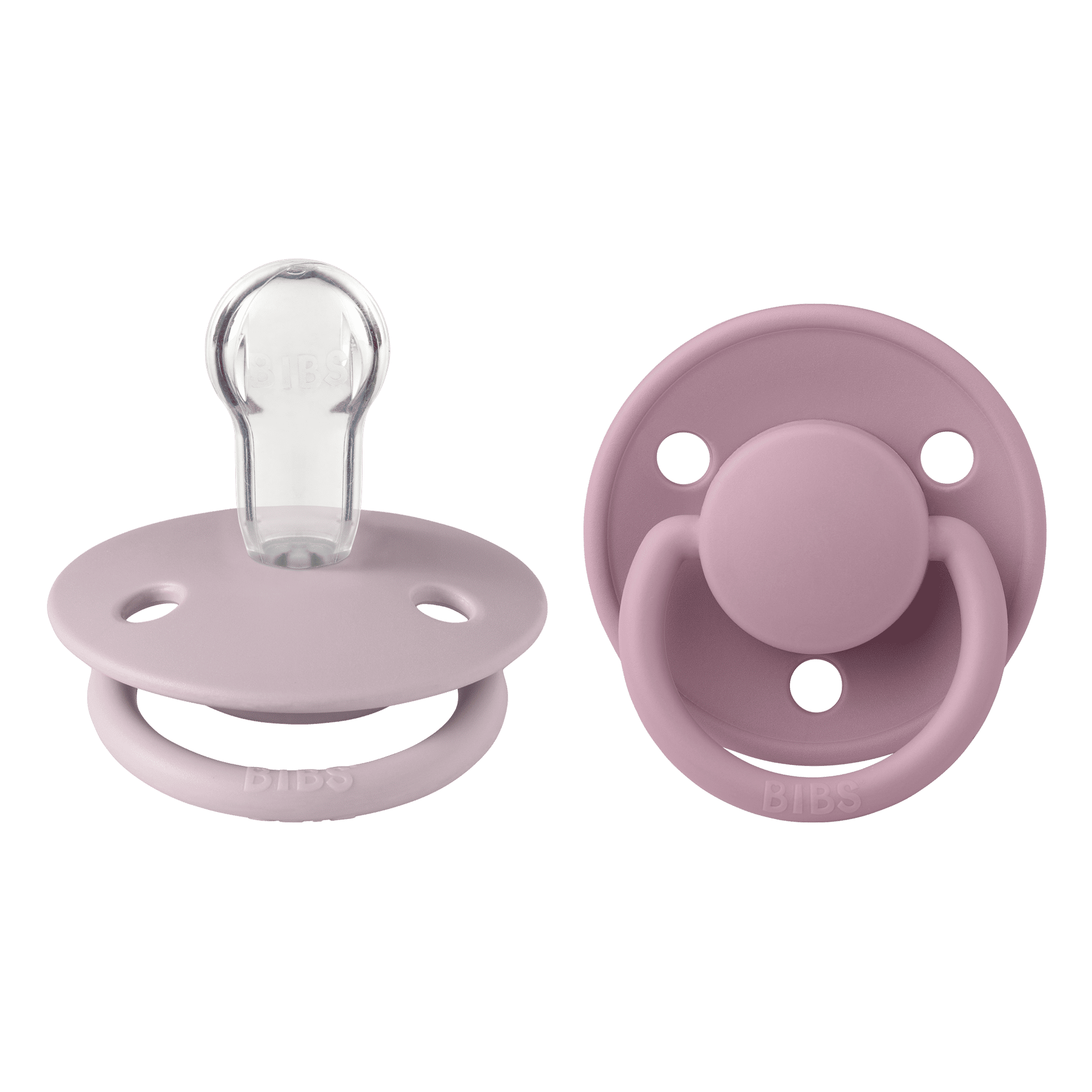 Bibs -De Lux 2 Pack Silicone Onesize- Dusky Lilac/Heather