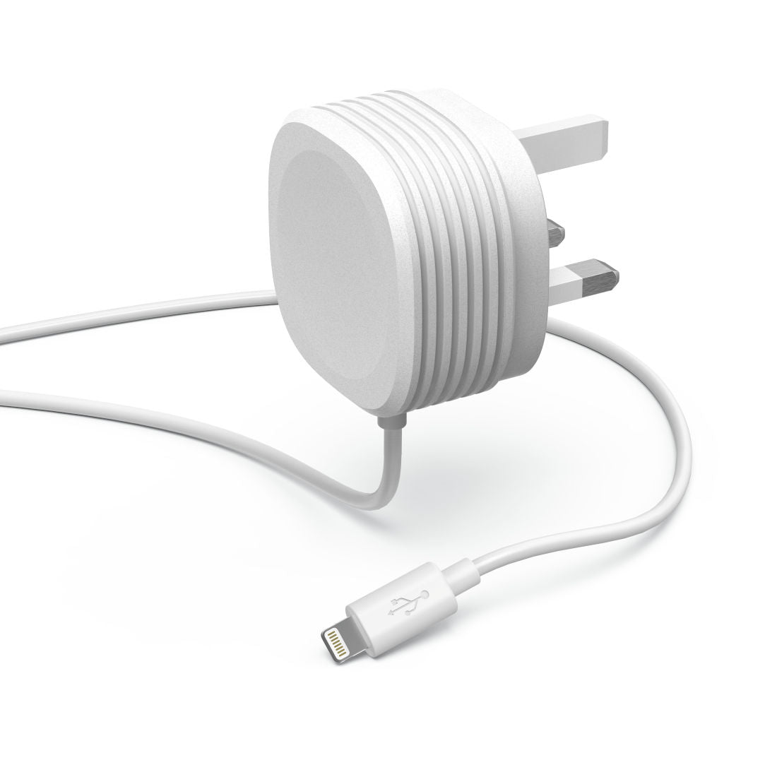 Hama 73014333 Mobile Charger, Lightning, 230V, with UK plug, white