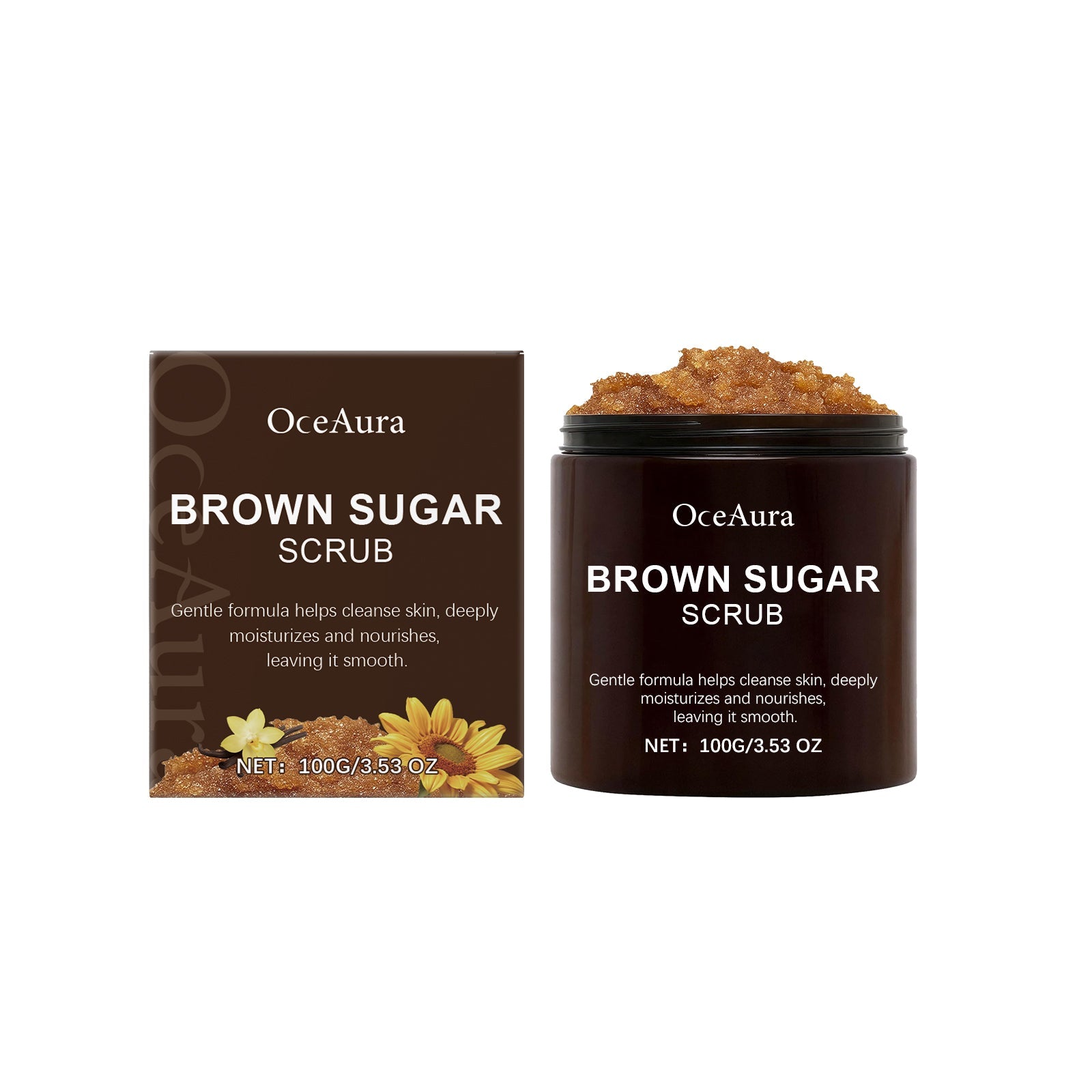 Brown Sugar Body Scrub, Gentle Exfoliation, Nourishing Plant Extracts, Smooth Skin ,100g