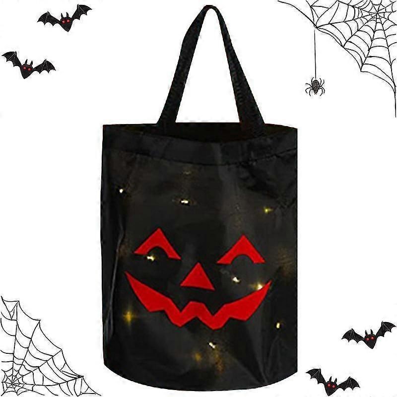 Halloween Candy Tote Bucket With Lights Light Up Bag Holder Treat Goody Buckets Portable Party Favor