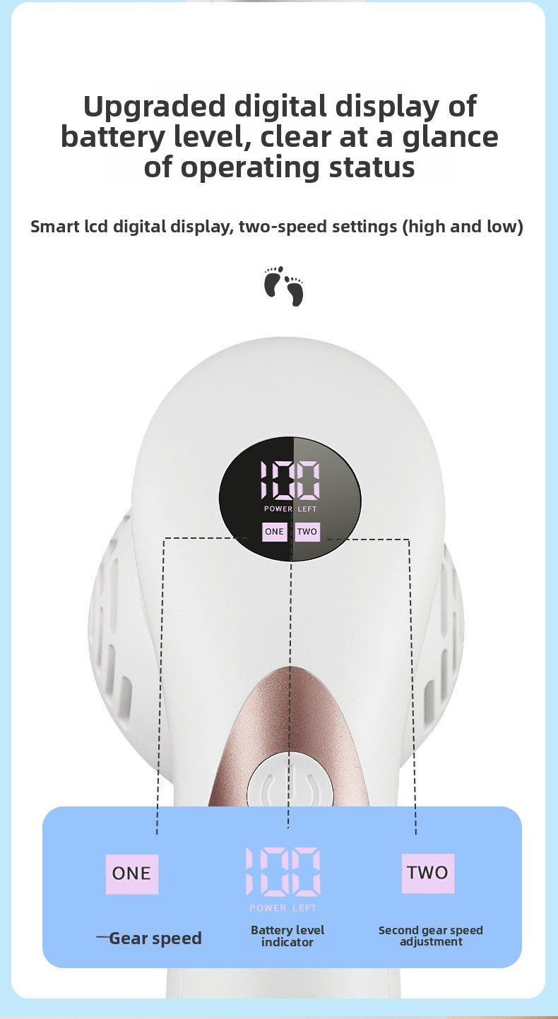 Electric Foot Callus Remover with 3 Grinding Heads USB