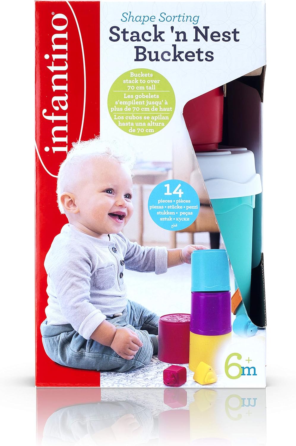 Shape Sorting Stack N' Nest Buckets (10 Pcs) | 6M+