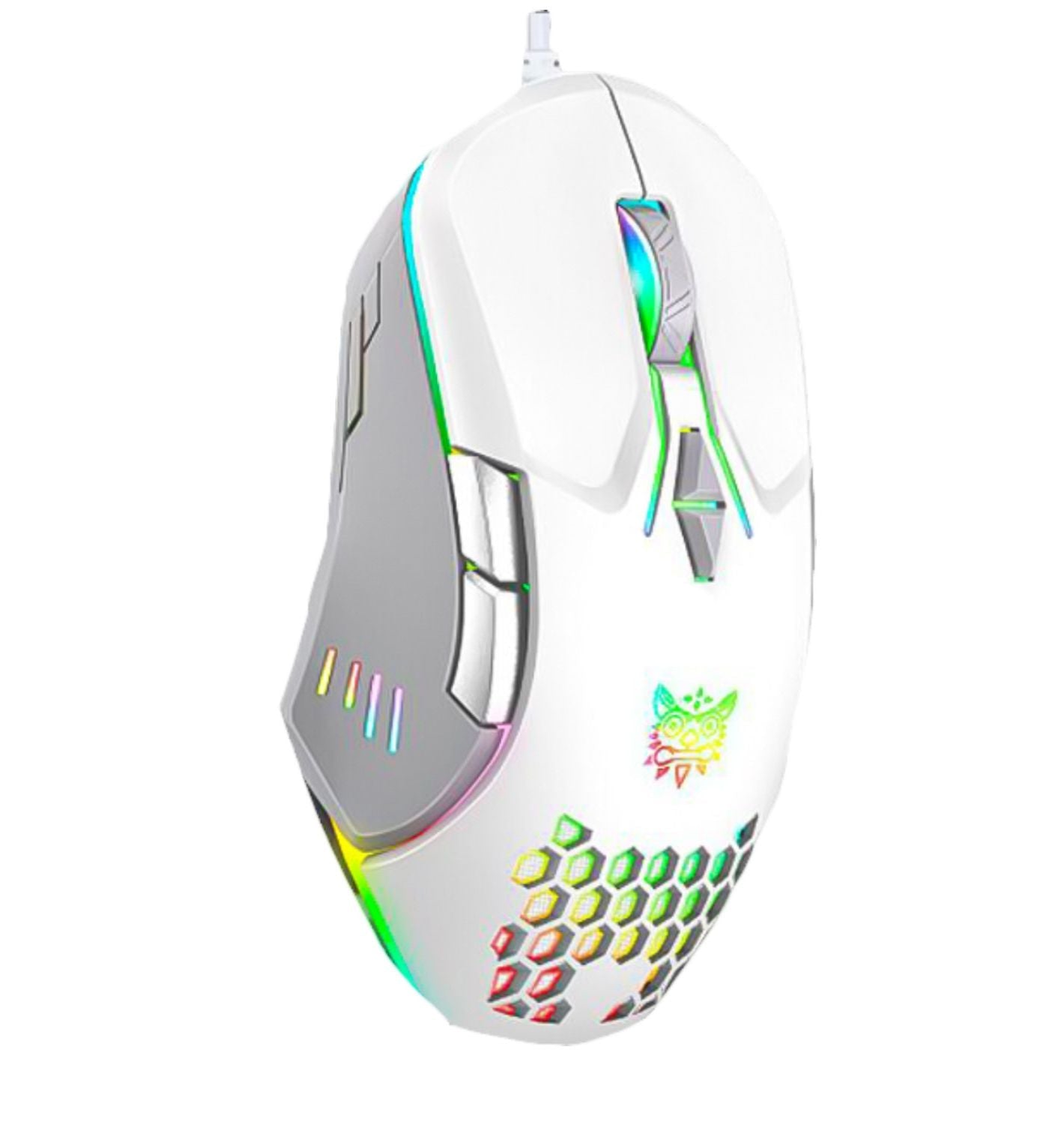 RGB LED Wired Optical Gaming Mouse With Honeycomb Shell USB Ergonomic Mice