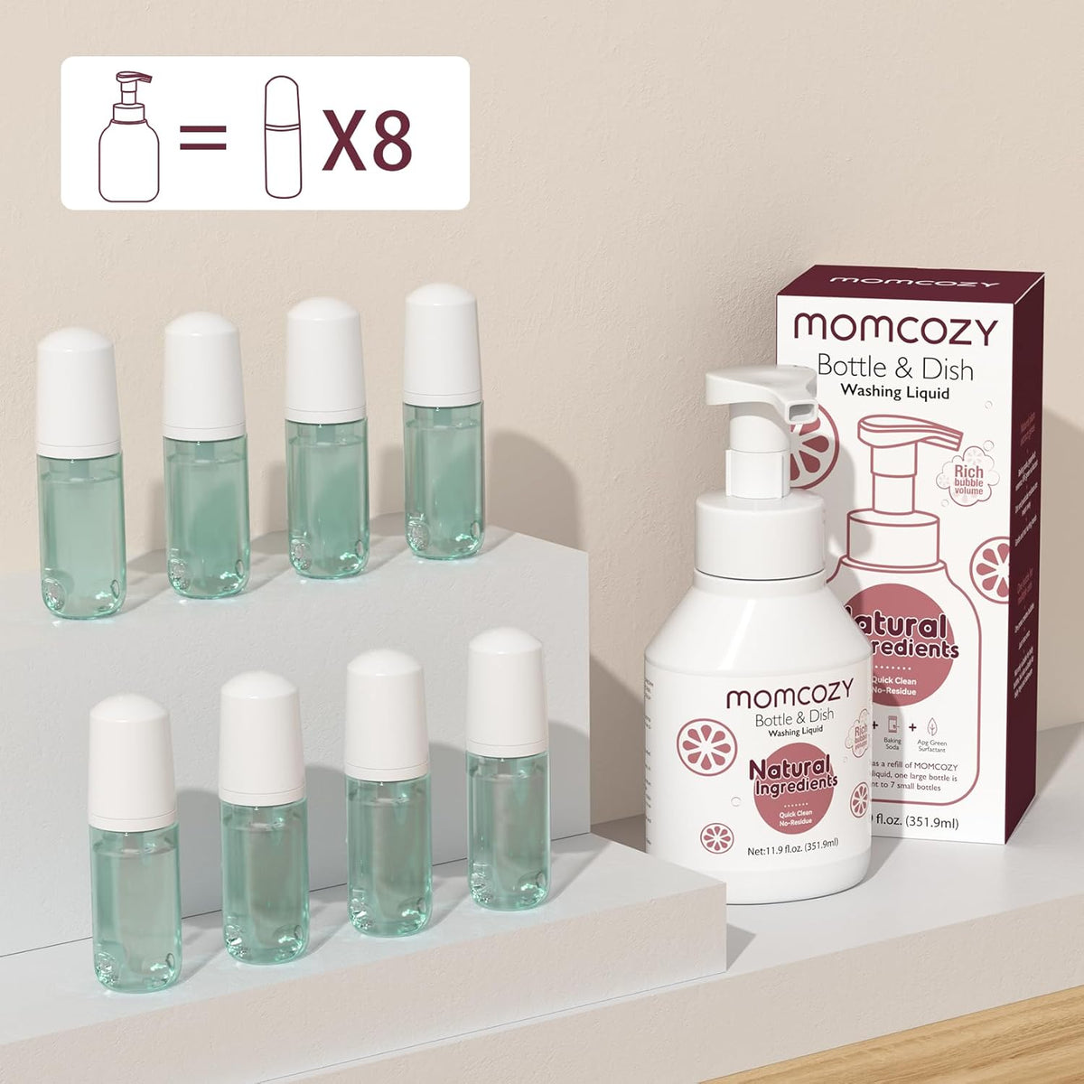 Momcozy Bottle & Dish Washing Liquid – Natural Foaming Cleaning Fluid