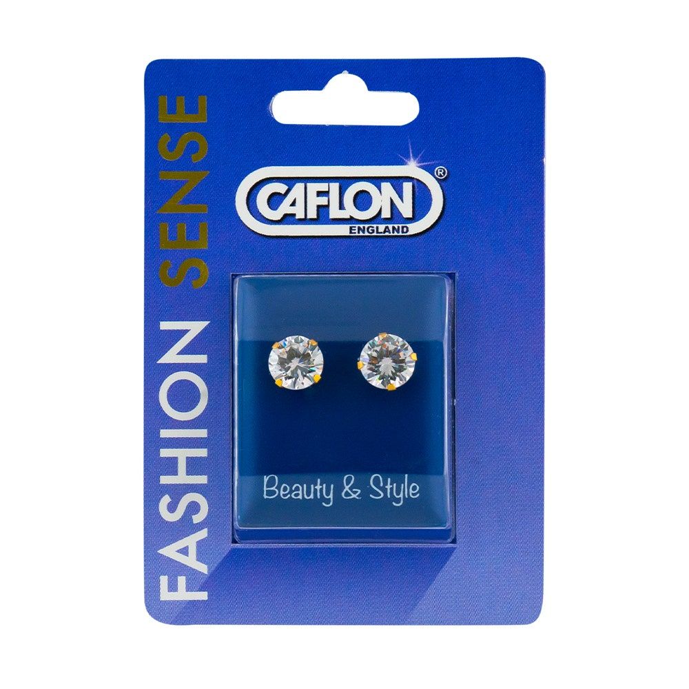 Caflon Fashion Sense Gold Plated White Cubic Zirconia Earring