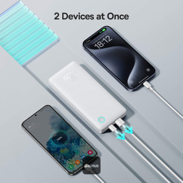 Baseus AirPow Lite 10000mAh 15W Power Bank, White