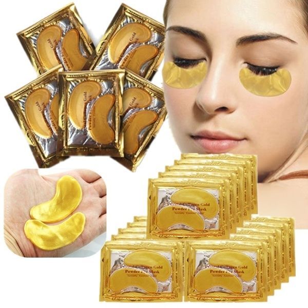 50 Pair Collagen Eye Mask Gold Powder Eye Patch Anti Wrinkle Moisturizing Under Eyes Pads