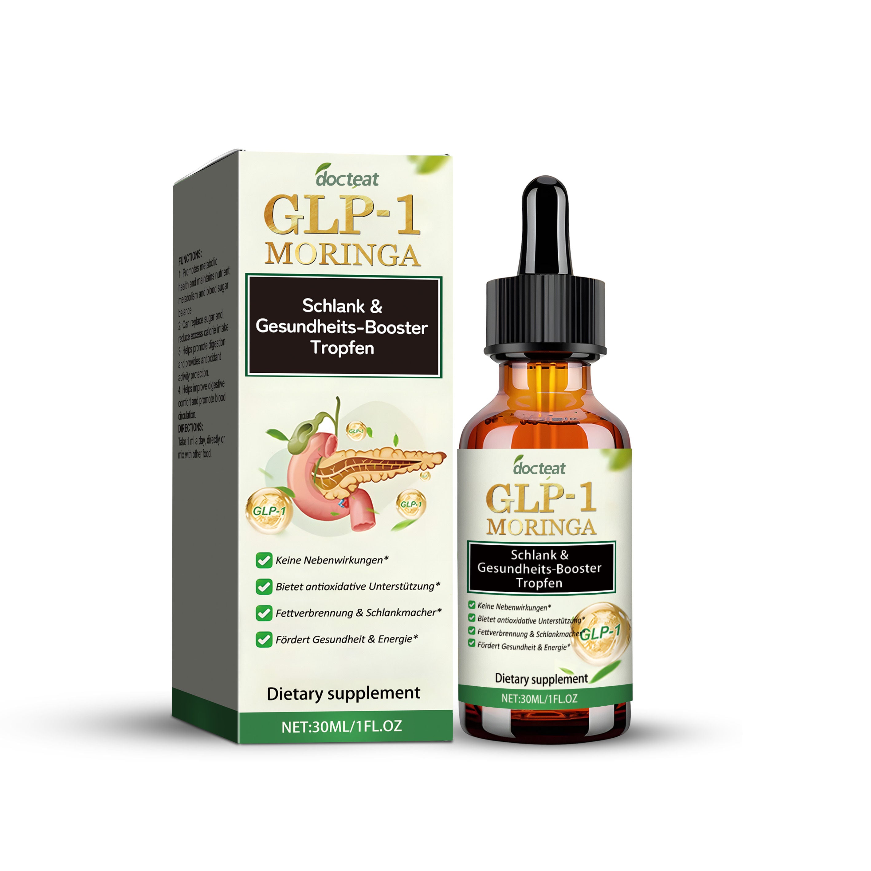 Boost Energy & Balance with GLP-1 Moringa Drops, Natural Body Care ,30ml