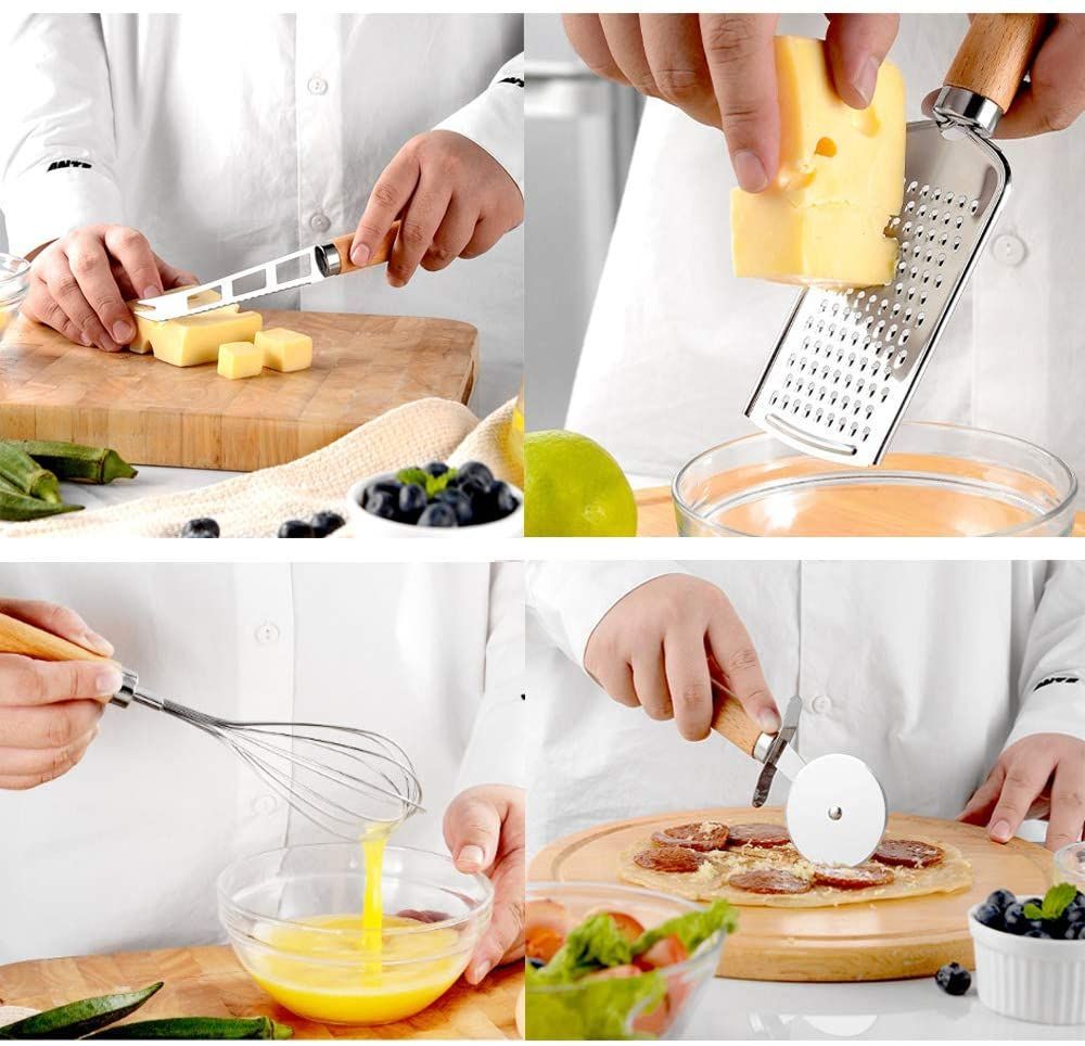 23pcs Cooking Utensils Set Kitchen Accessories Kit Stainless steel Cooking Tools With Wooden Handle