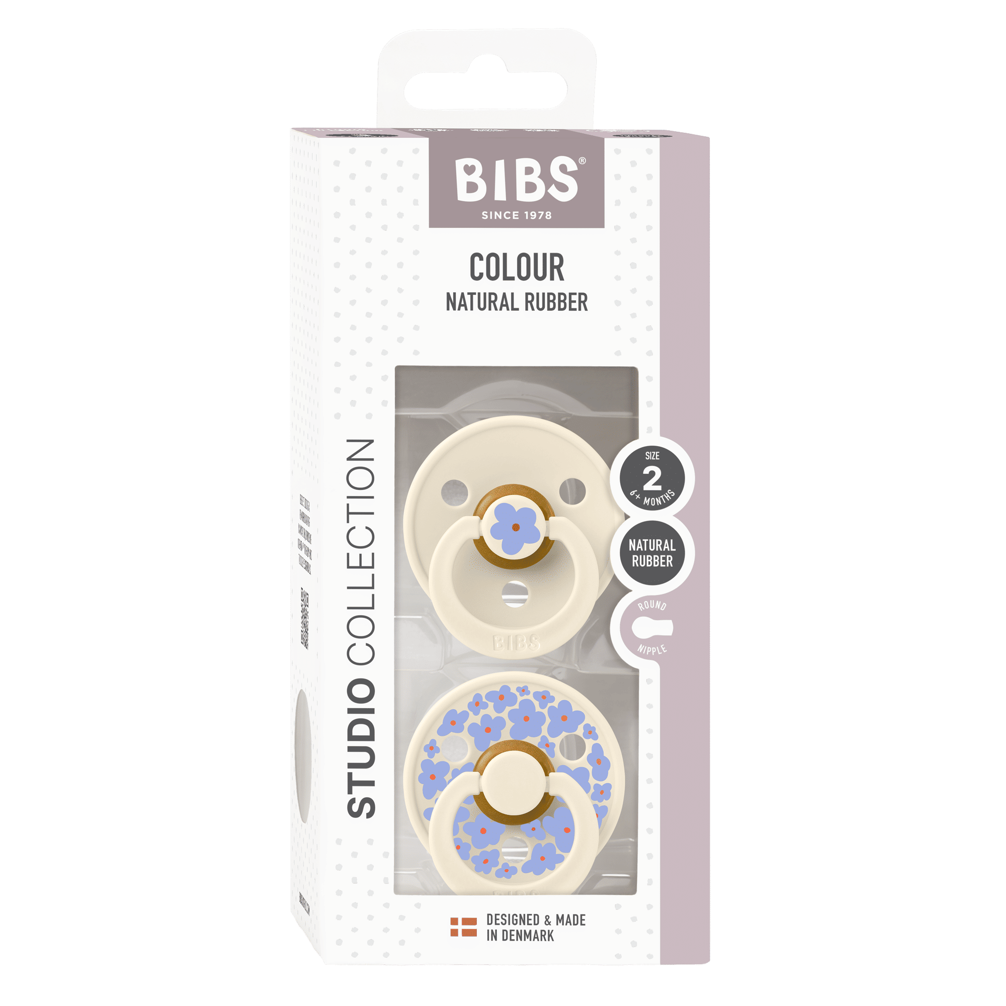 Bibs Pacifier Size 2 - Baby 6-18M (2pcs)-Studio Colour-Ivory Mix