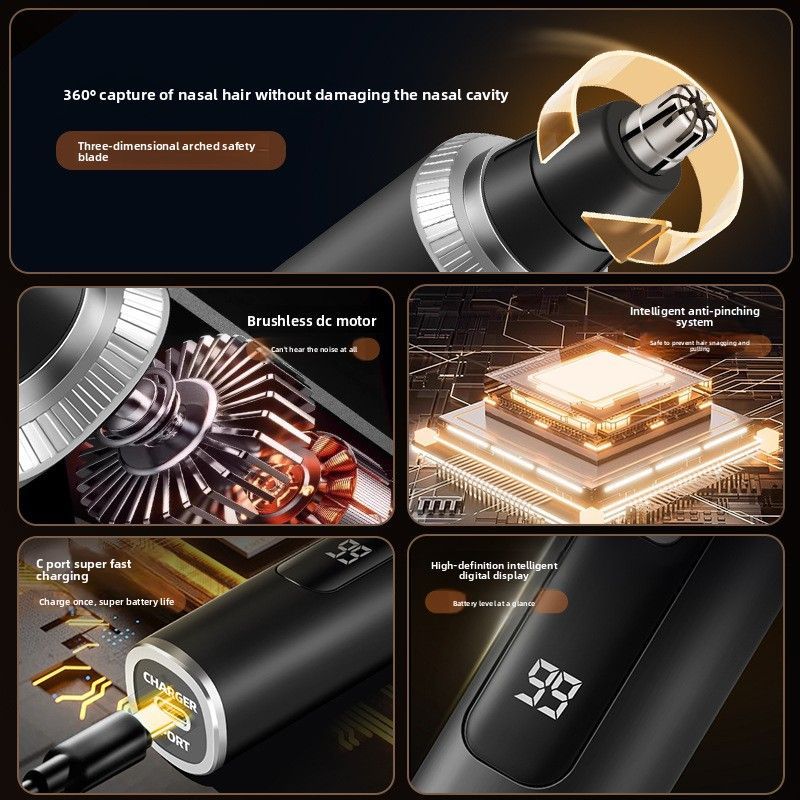 3-in-1 USB Nose Hair Trimmer Kit