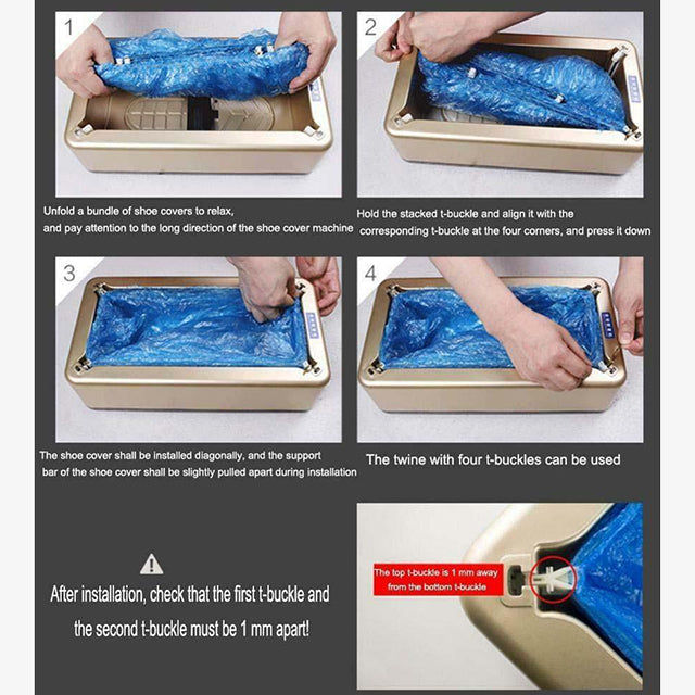 Automatic Shoe Cover Machine - Hands-Free Dispenser for Clean Shoes, Indoor & Outdoor Use