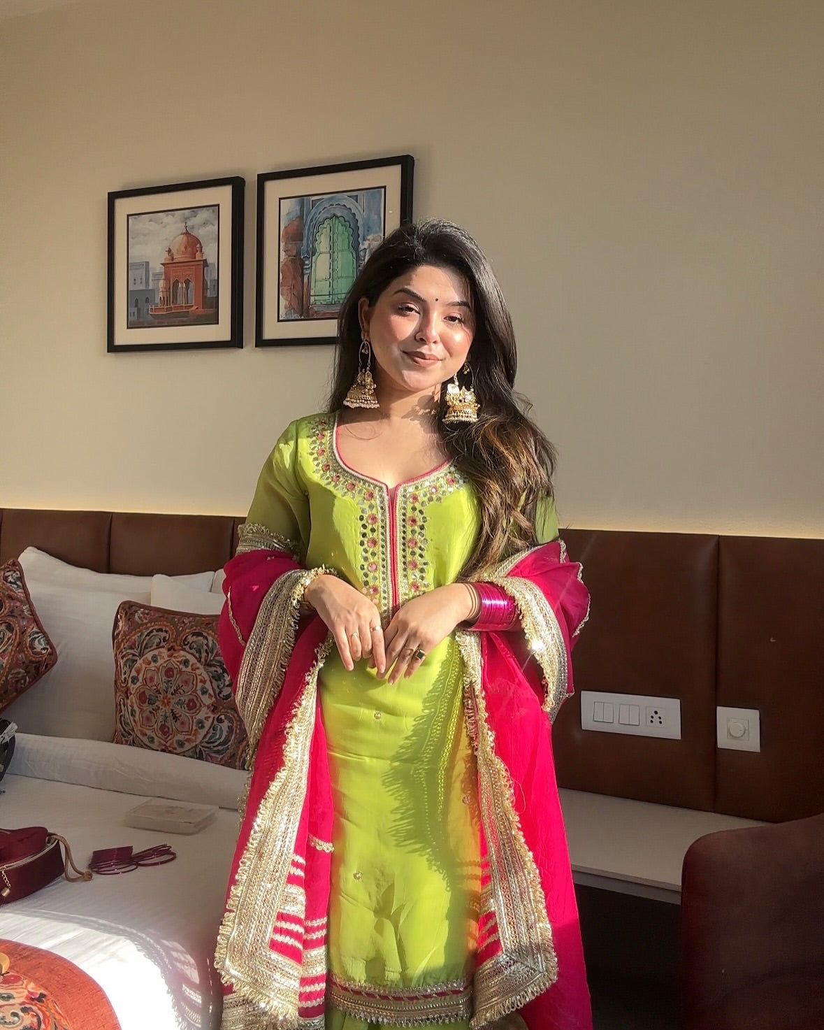 Fab Zone Embroidered Plazzo Suit with Dupatta