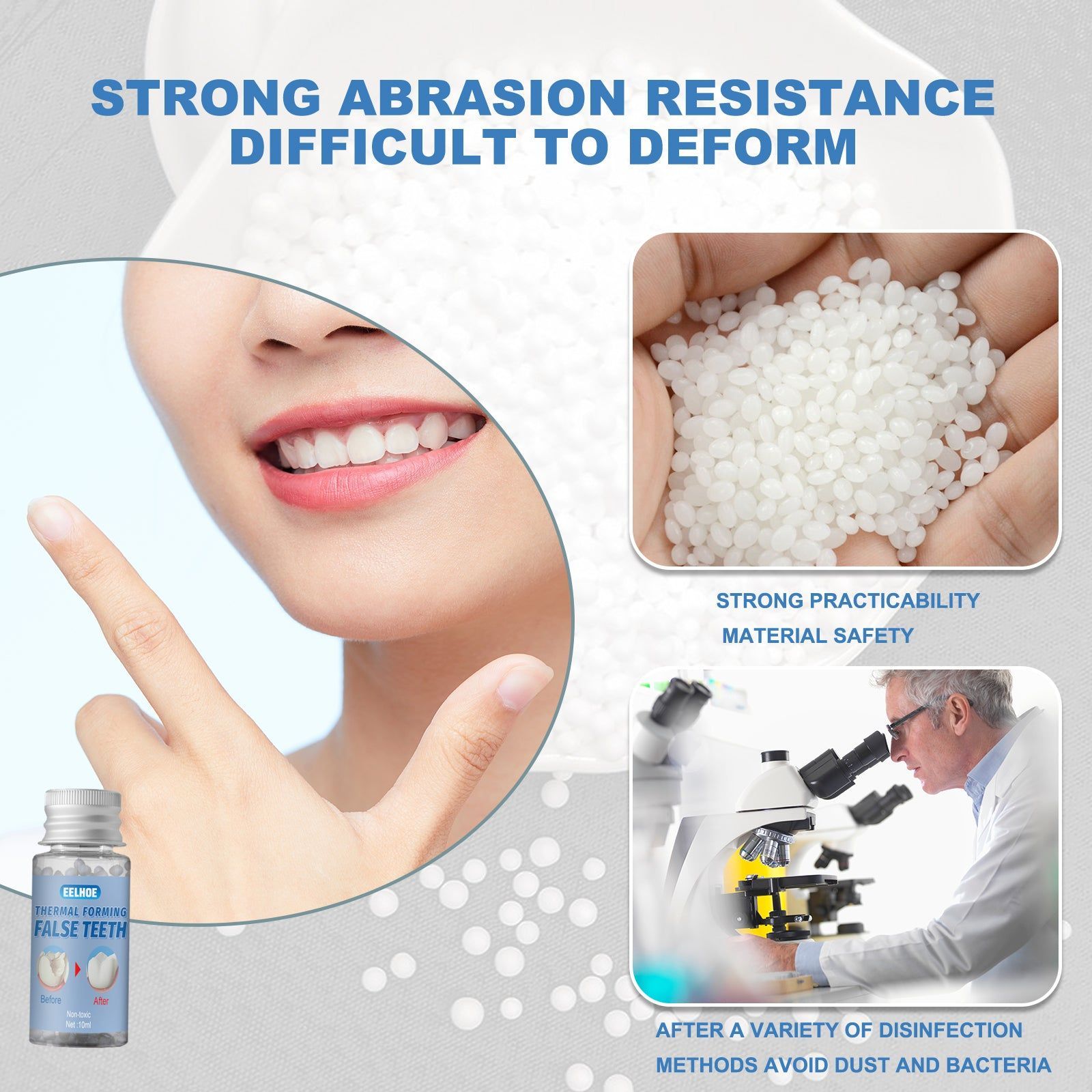 Malleable Dental Gel for Denture Modification, Temporary Tooth Filling, Smile Enhancement ,30ml