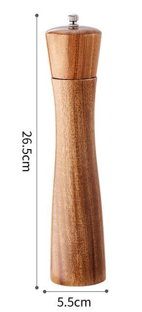 Pepper Grinder Wooden Manual Adjustable Salt Pepper Grinder Mill For Kitchen