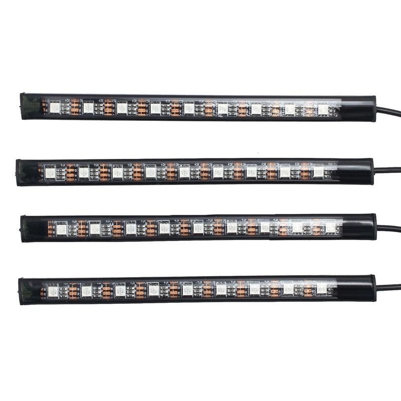 طقم مصابيح LED RGB مضيئة لإضاءة داخل السيارة — تحت لوحة القيادة ومساحة الأقدام والمقاعد