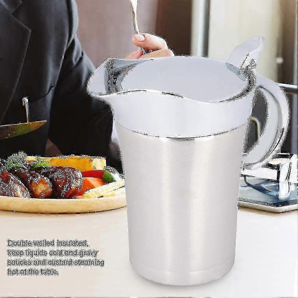 750ml Stainless Steel Insulated Gravy Boat With Drip Free Spout