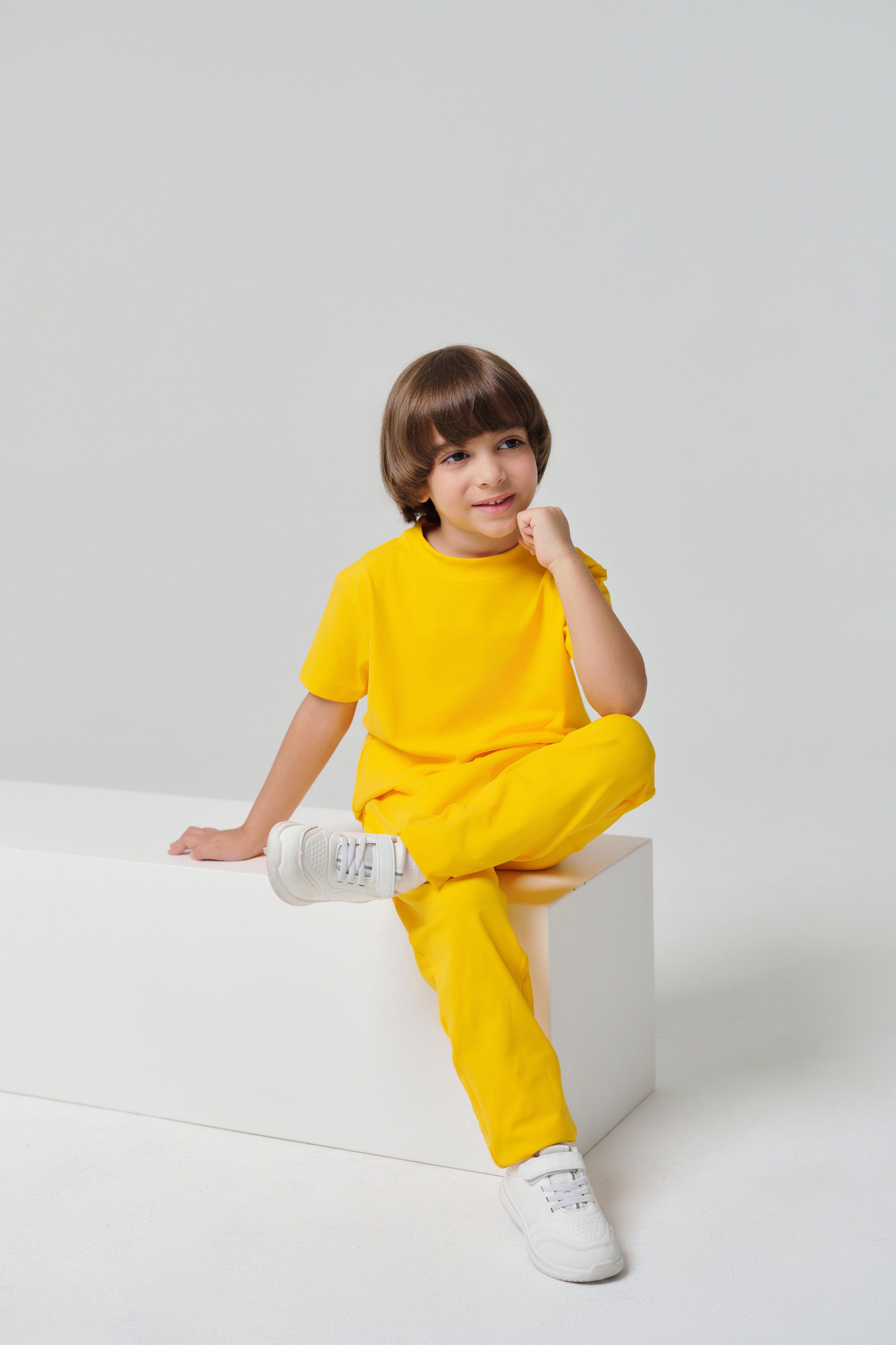 Regular Fit Kids Pants - Bright Yellow