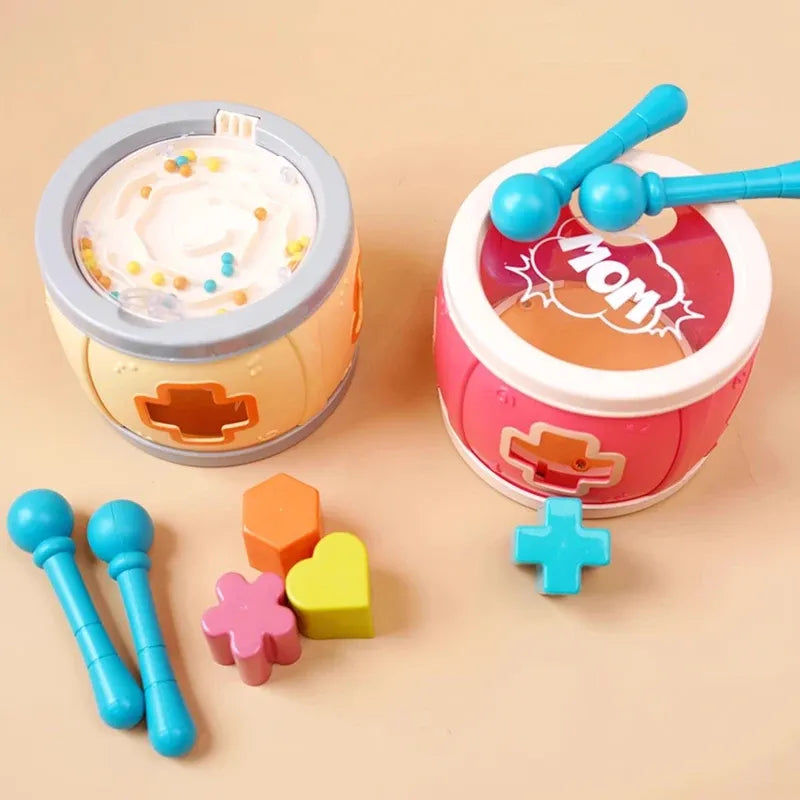 Kids Drum Toy Clapping Drum Music toy Educational Shape Matching Toy Musical Instrument