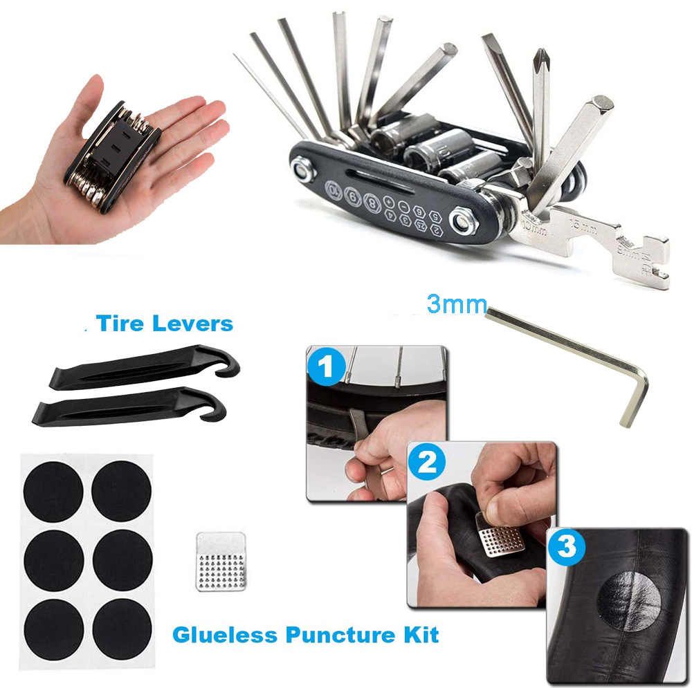 Bicycle Repair Tool Kit 16 in 1 Mountain Cycle Screwdriver Tools Tire Repair Wrench Set