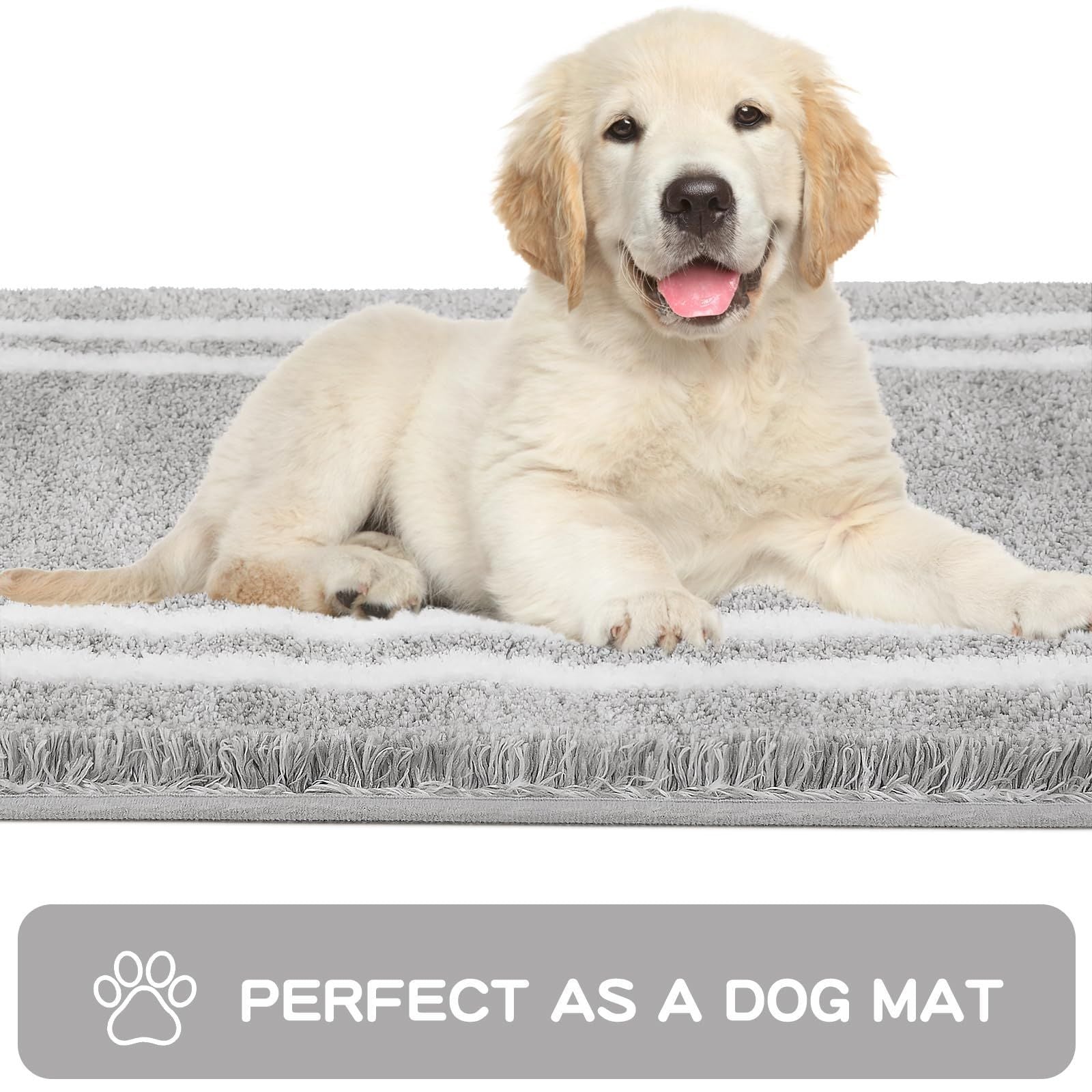 AIESY® Non-Slip Super Absorbent Quick Dry Shaggy Microfiber Bath Mat