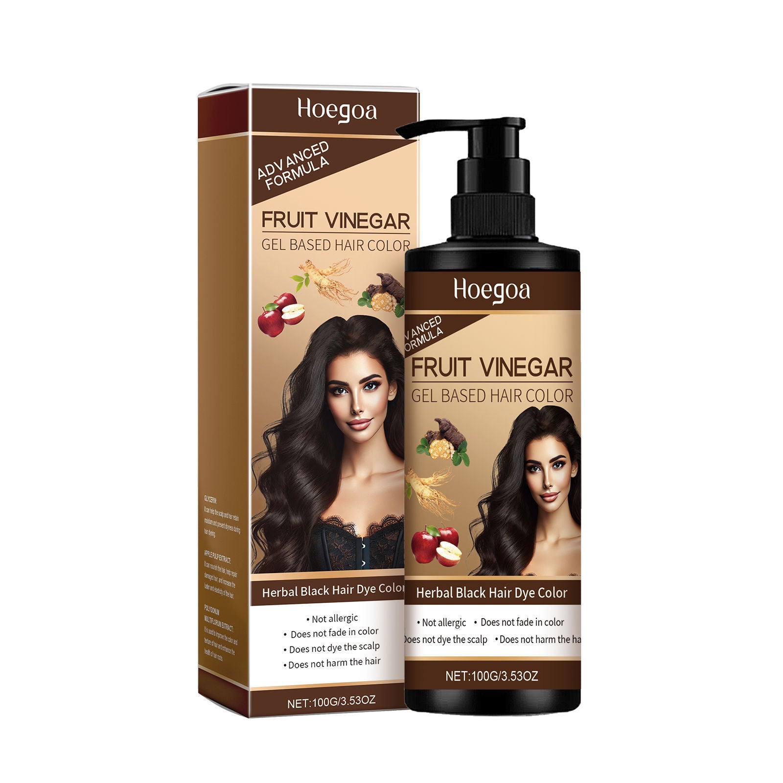 Black Hair Cream, Natural Plant Extract, Long-lasting Color, Fresh and Supple Hair ,100g
