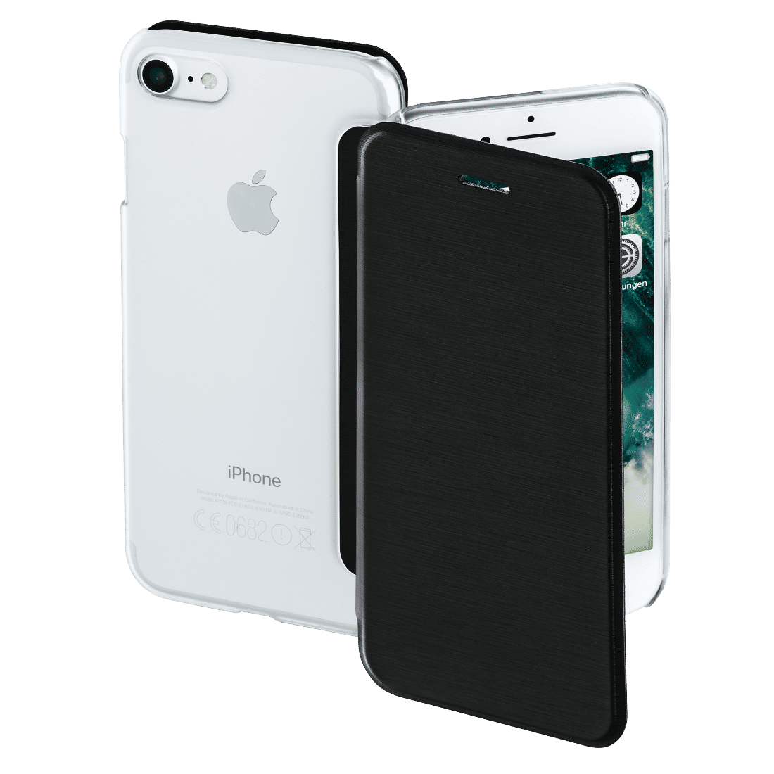 HAMA 177810 "Clear" Booklet Case for Apple iPhone 7/8, black