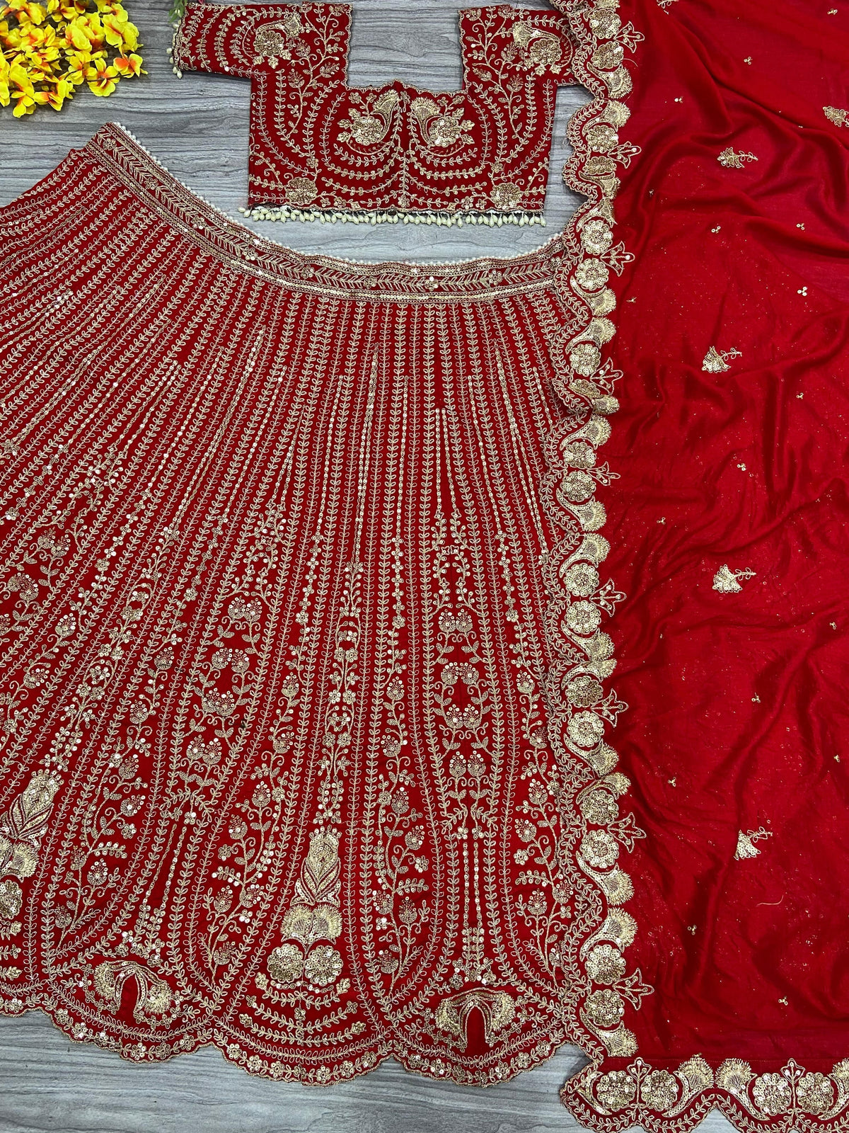 Fab Zone Designer Party Wear Lehenga Choli With Beautiful Thread Embroidery Work