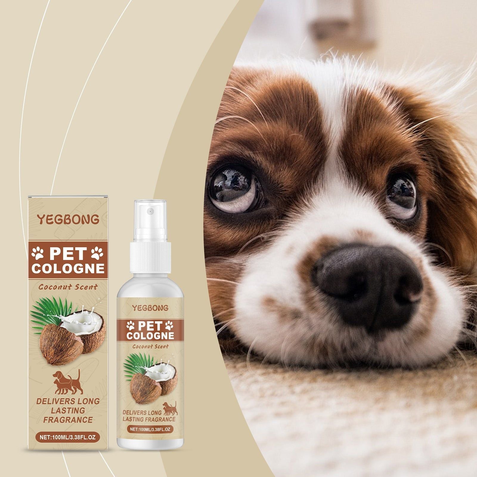 Coconut Fresh and Deodorizing Pet Spray, Natural Odor Eliminator for Cats and Dogs ,100ml