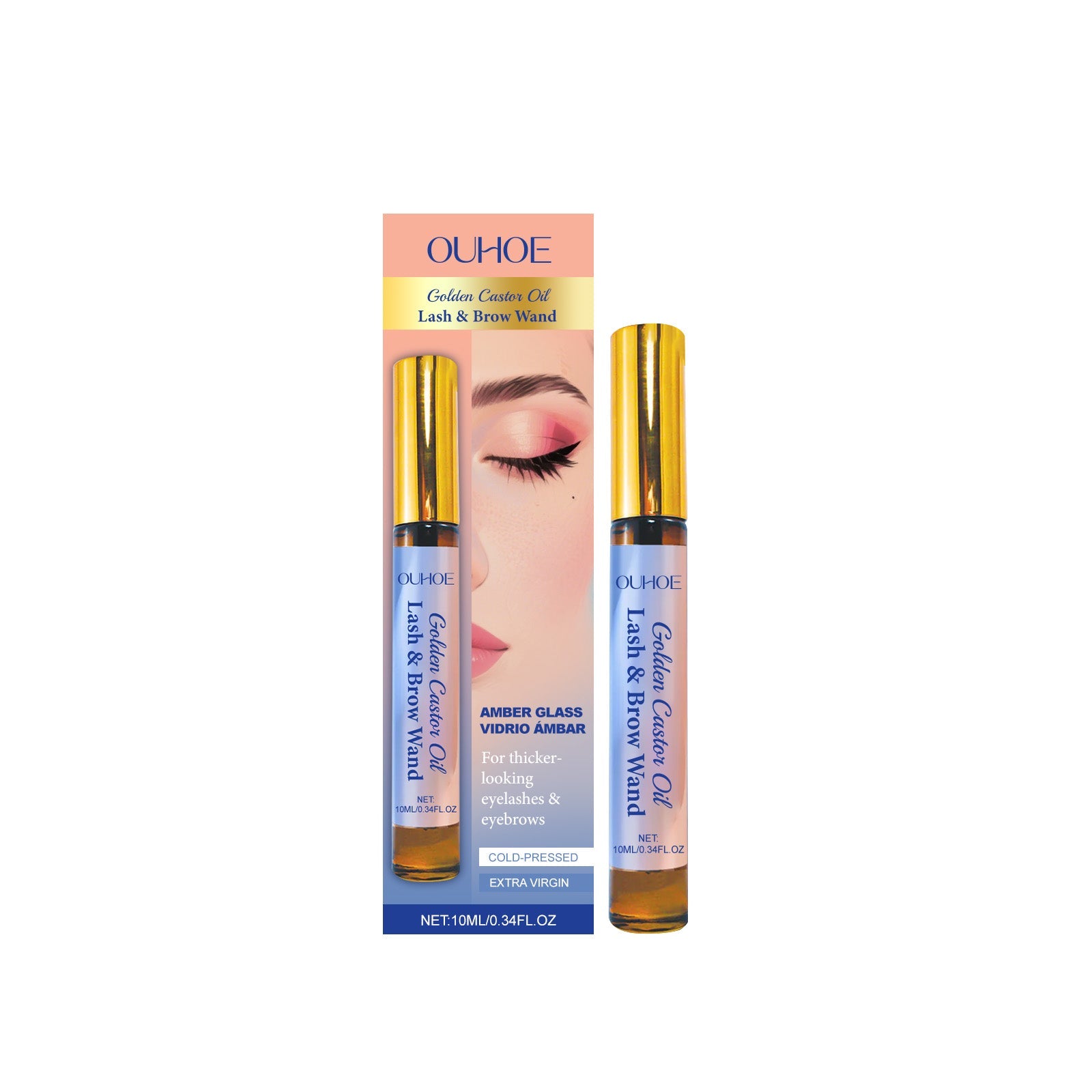 Boost Eyelash Growth, Natural Castor Oil for Eyebrows, Thickening & Moisturizing ,10ml/box