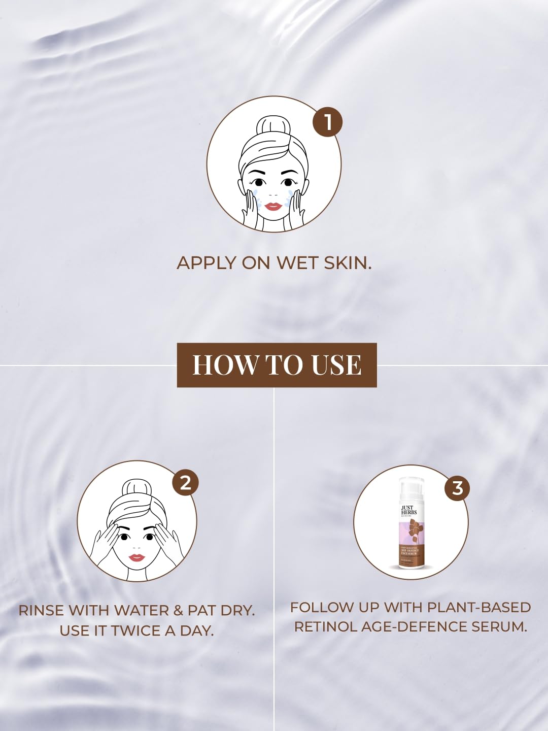 Just Herbs Plant-Based Retinol Face Wash All Skin Types Men & Women - 100Ml