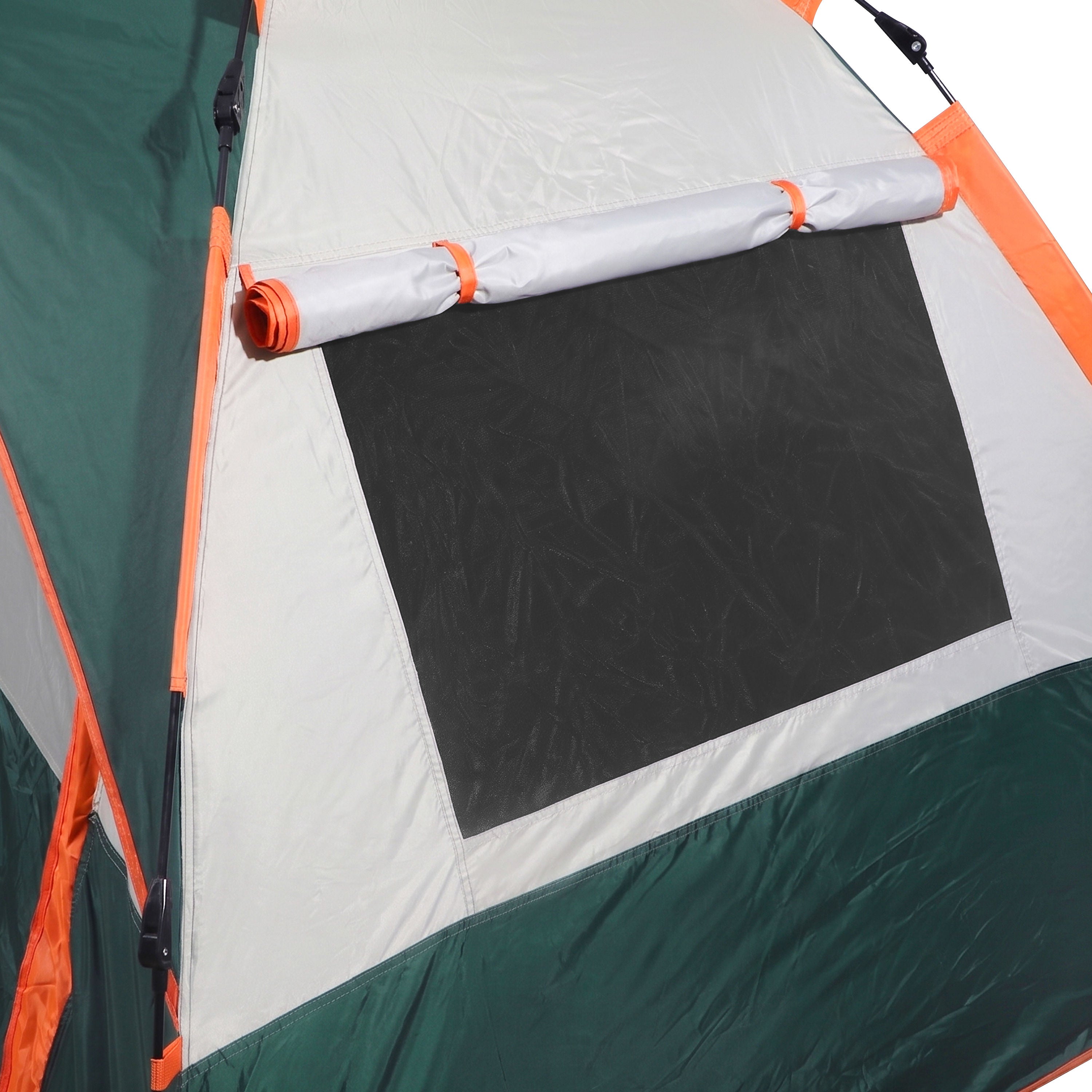 Automatic Pop-Up Hydraulic Camping Tent-Waterproof Outdoor Shelter, Green & Orange