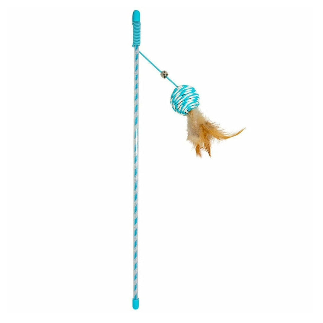 Duvo+ Cat Playing Rod Catchy Paper Ball Blue, 41x4x3.5cm