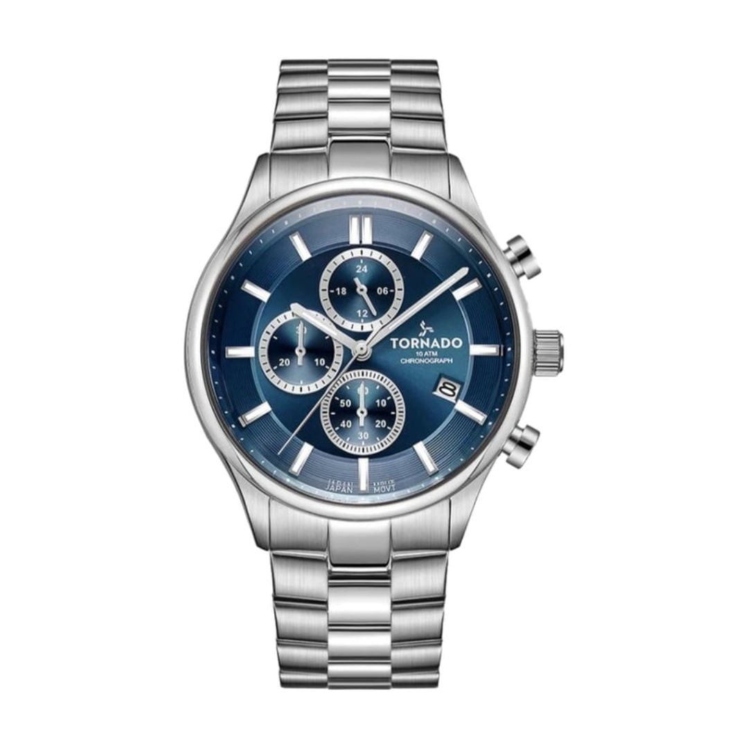 TORNADO Celestia Elite Men's Japanese Quartz Chronograph Blue Dial Watch