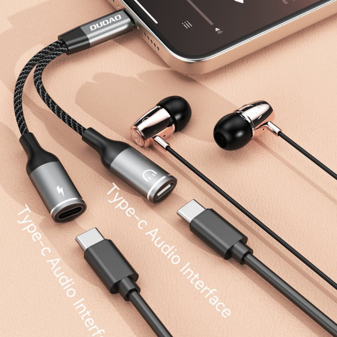 DUDAO L13C+ Aluminium Alloy Braided Charging Cable 2IN1 Cable USB-C TO Cx2