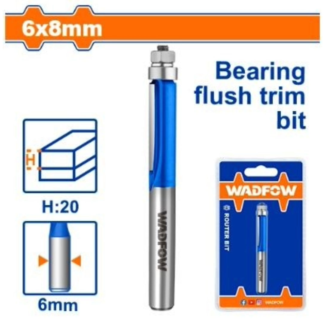 WADFOW Router Bit Flush Trim Type, 6mm Shank