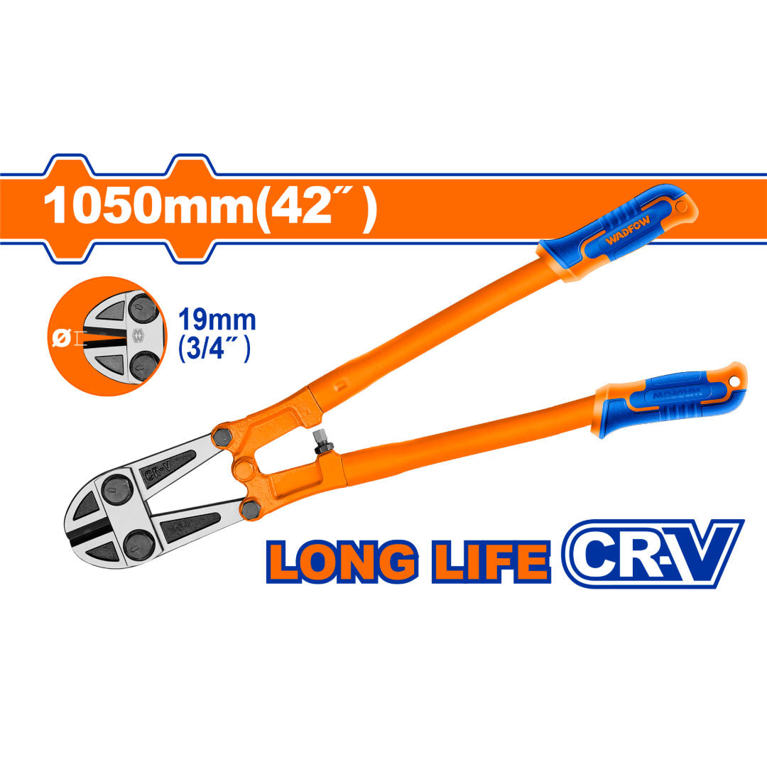 WADFOW Heavy-Duty Bolt Cutter, Drop-Forged Steel, Ergonomic Handle, High Cutting Capacity