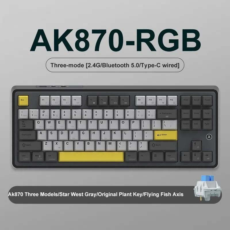 Ajazz AK870 RGB Keyboard Flying Fish Axis Black