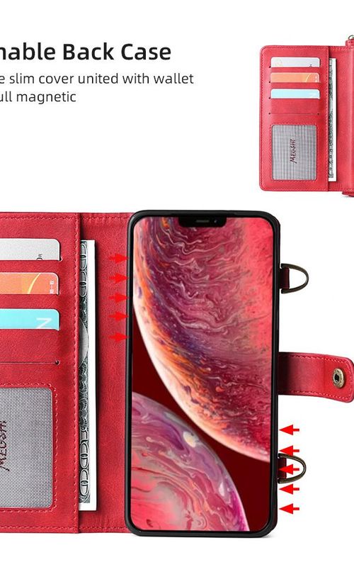 PU Leather Wallet Case Multifunction Magnetic Phone Case For iPhone 13 14
