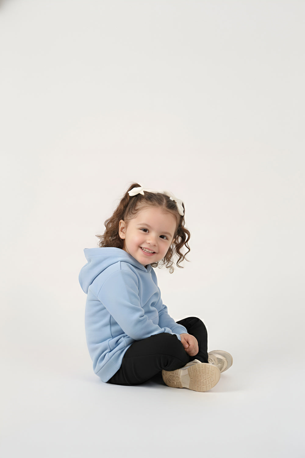 سترة مولو كلاسيكية كبيرة الحجم للأطفال - أزرق فاتح