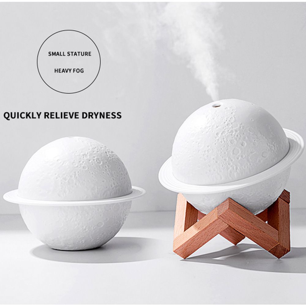 3D Planet Humidifier USB Small Night Light Planet Lamp Bedroom Saturn Light With Bracket