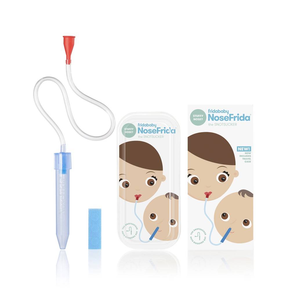 FridaBaby NoseFrida Nasal Aspirator with Travel Case - Pediatrician Recommended Baby Congestion Relief