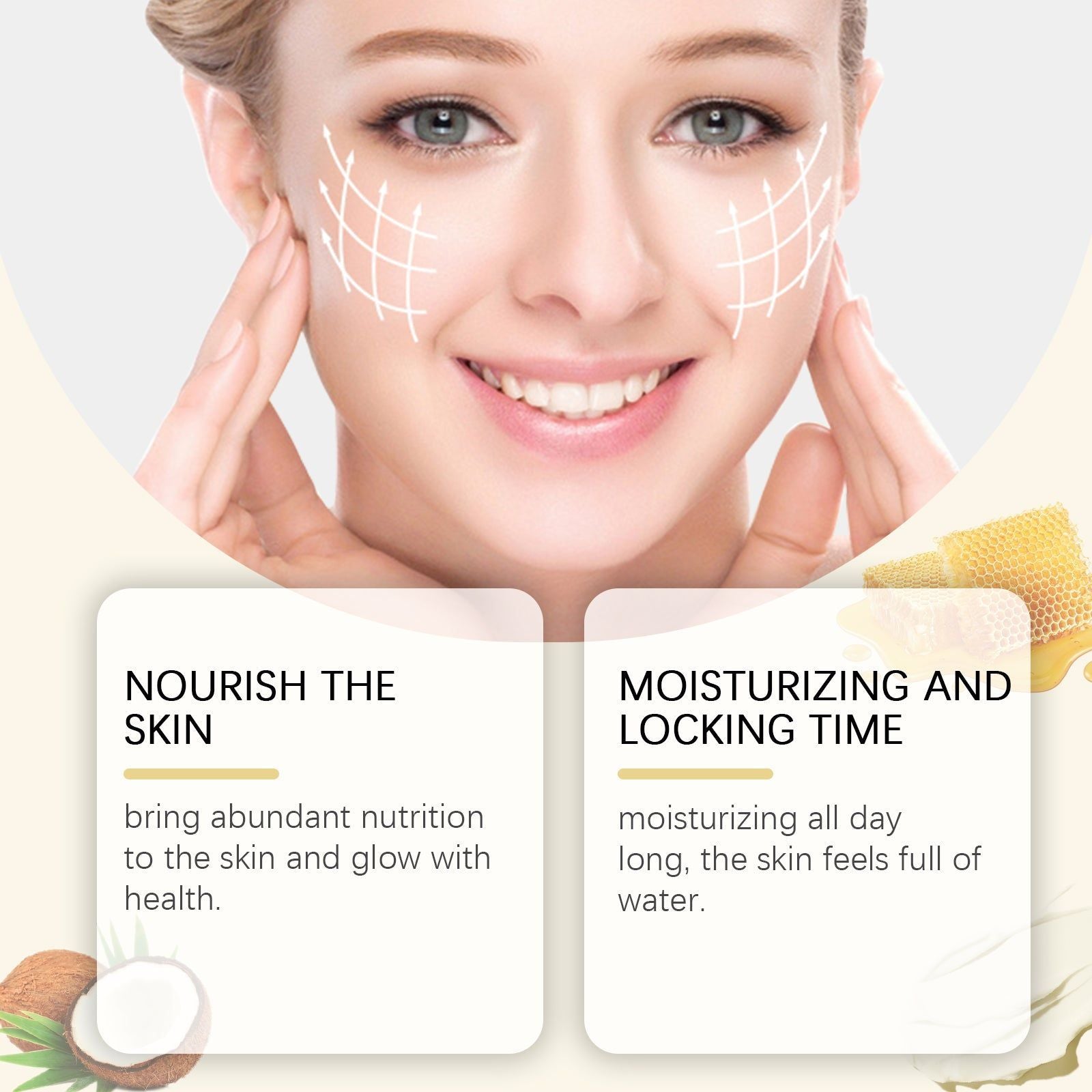 Deep Moisturizing Honey Tallow Cream for Hydrating Skin, Nourishing & Elasticity ,120g
