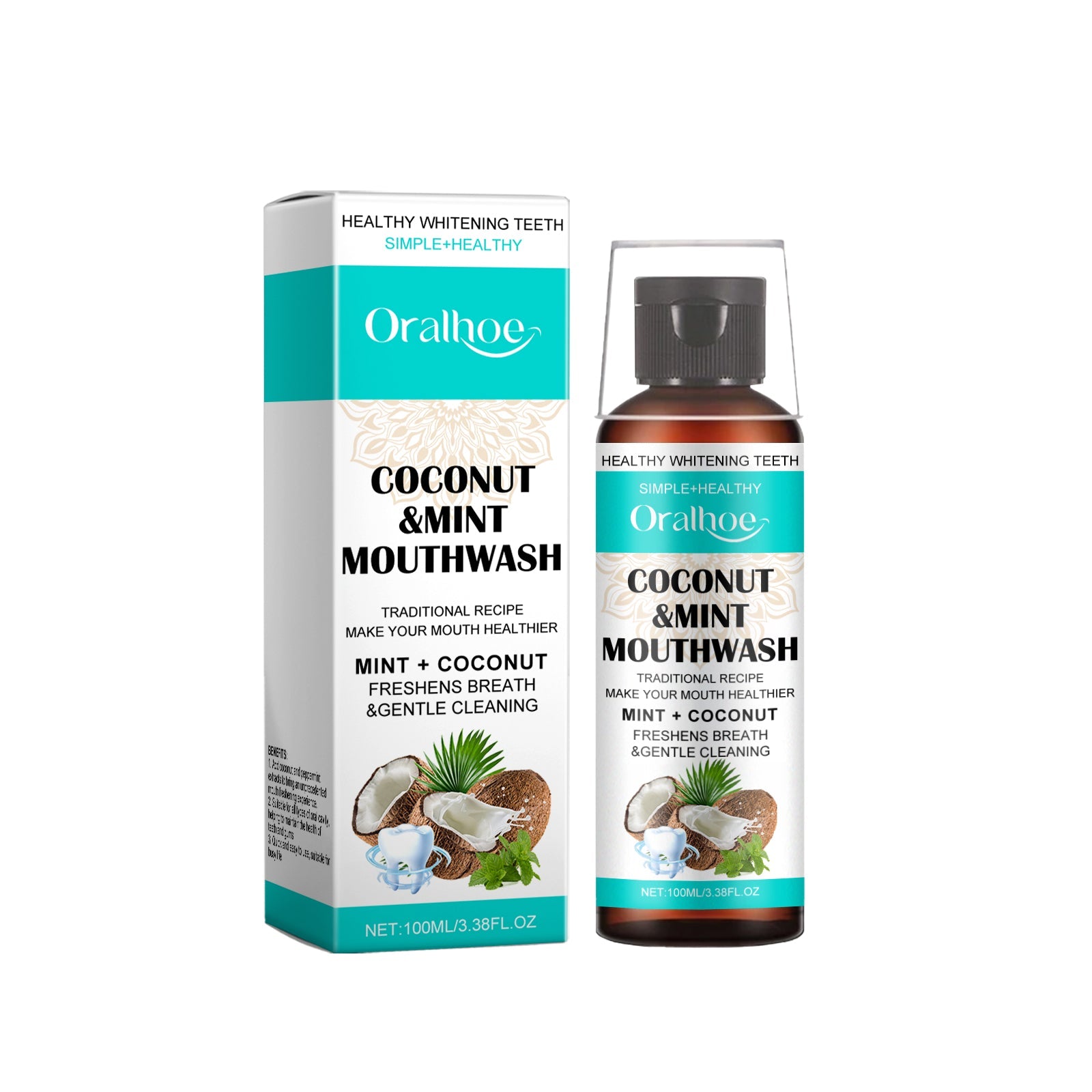 Coconut Mint Oral Odor Treatment Spray, Long-Lasting Fresh Breath, Stain Removal ,100ml