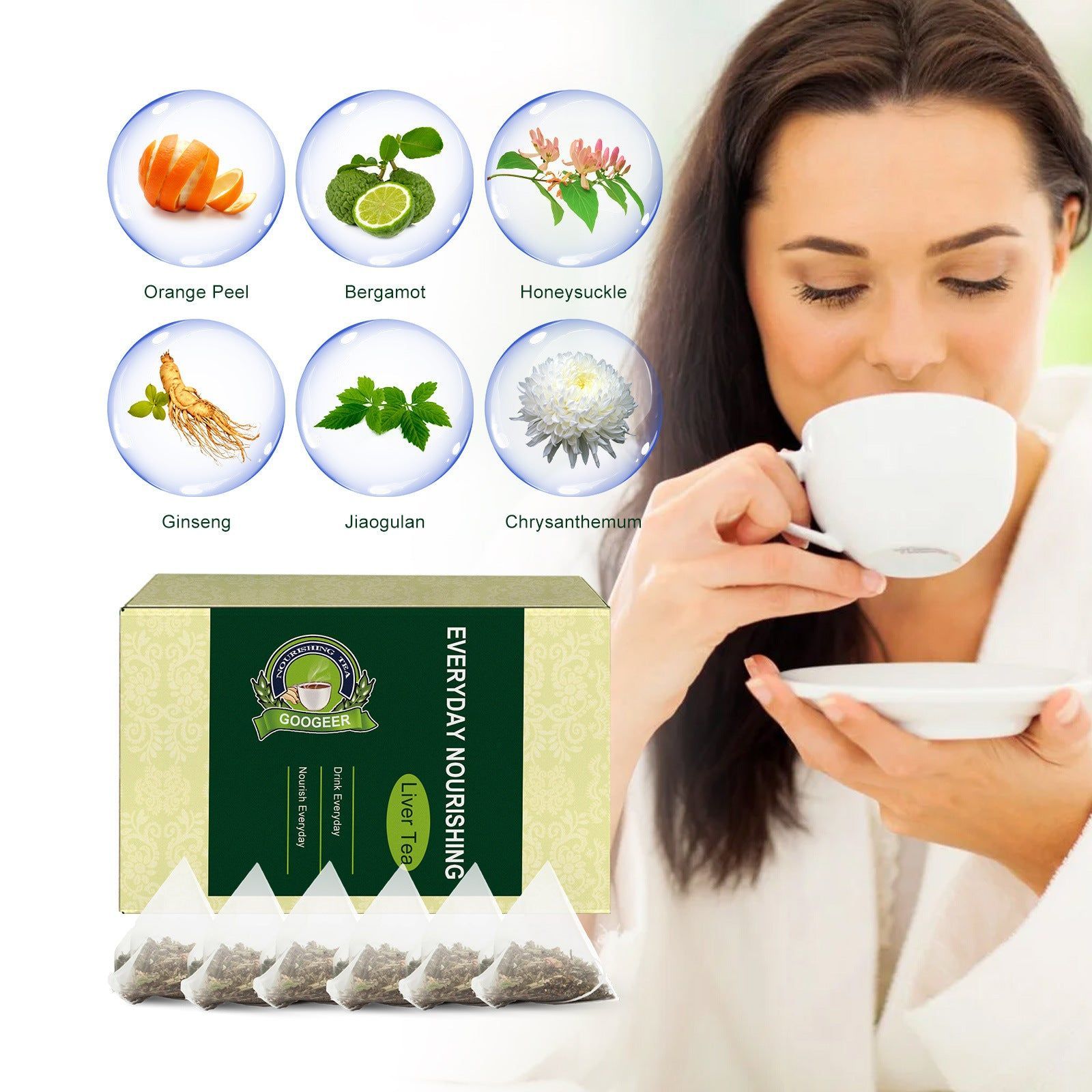 Body Care Tea, Relieves Eye Fatigue, Supports Liver Health, Natural Detox ,6pcs