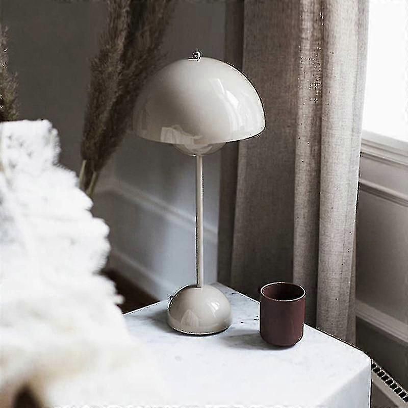 Nordic Rechargeable Flower Table Lamp Bedside Desk Lamp Mushroom Bedroom Table Decoration Night Tabl