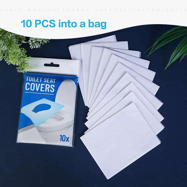 10 Water-Soluble Toilet Seats - Eco-Friendly Disposable Seat Covers for Hygienic Public Restrooms