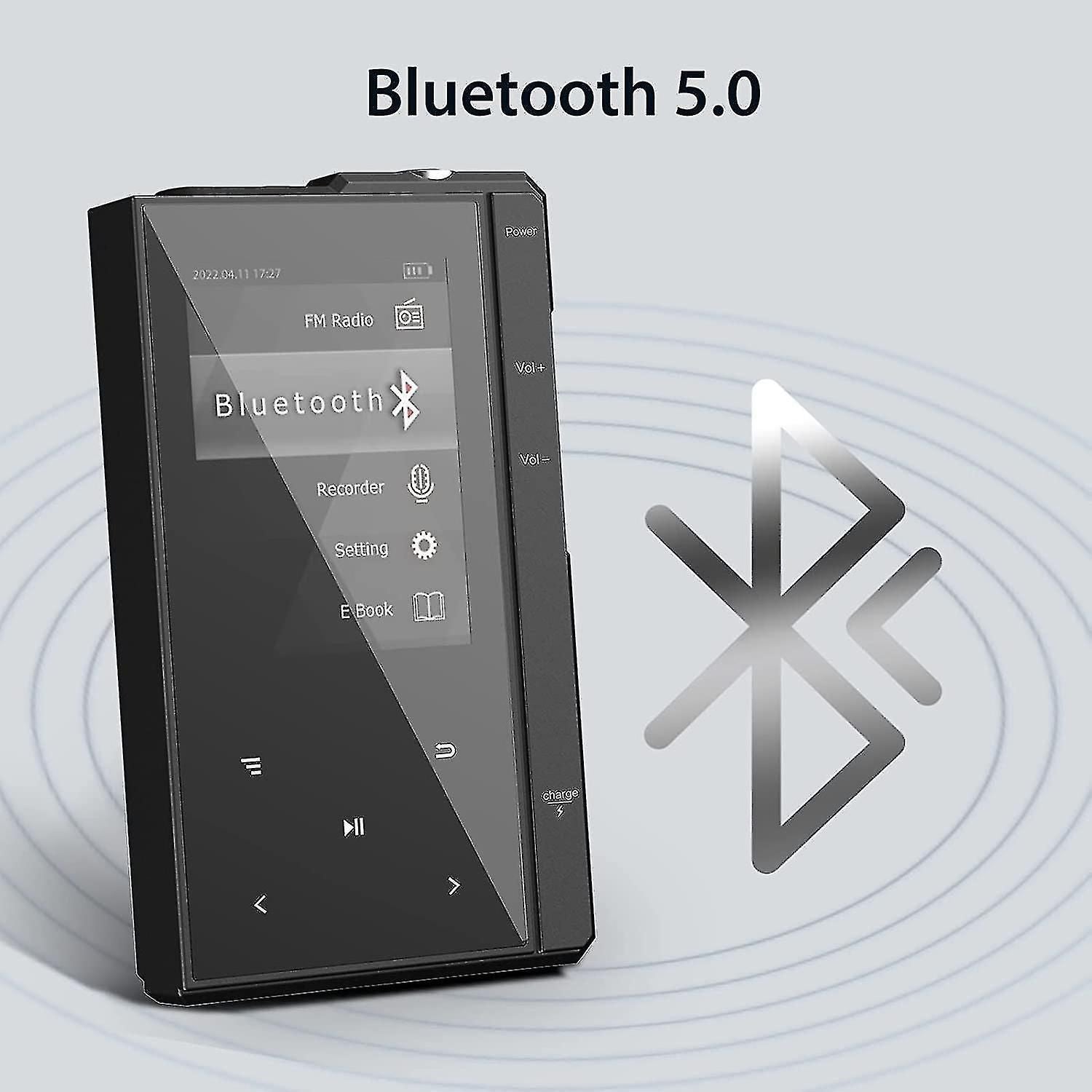 Mp3 Player With Bluetooth 5.0, Phinistec Z6 Music Audio Player With Speaker, Metal Body Amp; Glass Back, Fm Radio, Voice Recorder, E-book
